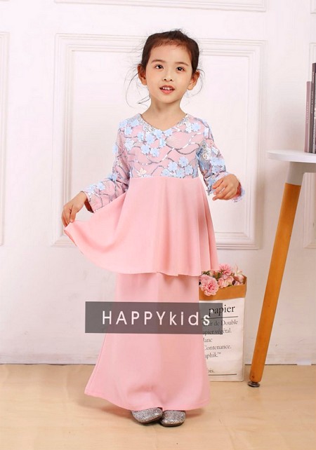 Baju kurung peplum lace happy kids